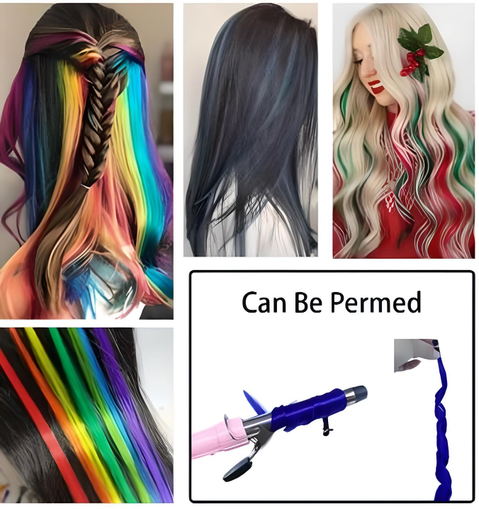 Colorful Hair Extension Wire Hair Extensions Fake Coloring Feather